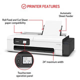 Canon imagePROGRAF TC-20 24" Large Format Poster & Plotter Printer - Automatic Roll & Cut Sheet Paper Feeder, Ships with 280ml of Ink - USB, Wi-Fi, LAN,White