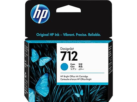 HP 712 Cyan 29-ml Genuine Ink Cartridge (3ED67A) for DesignJet T650, T630, T230, T210 & Studio Plotter Printers